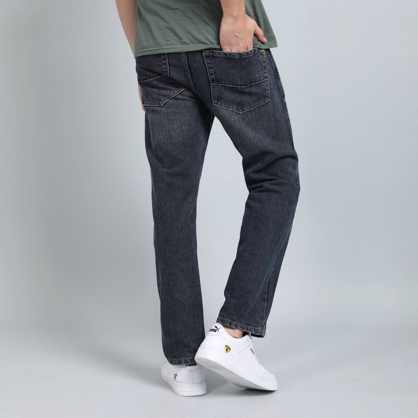 GREY BAGGY FIT JEAN TEDDY 4756-2